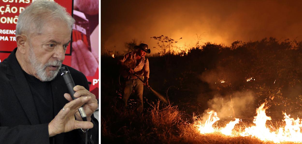 Lula e Pantanal em chamas