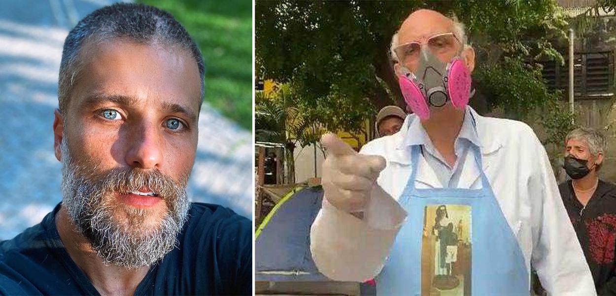 Bruno Gagliasso e padre Julio Lancellotti