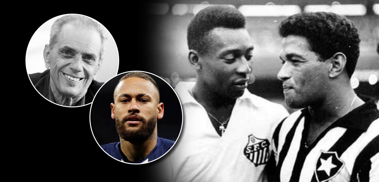 O comunista e jornalista João Saldanha, Neymar e os melhores jogadores da história Pelé e Garrincha