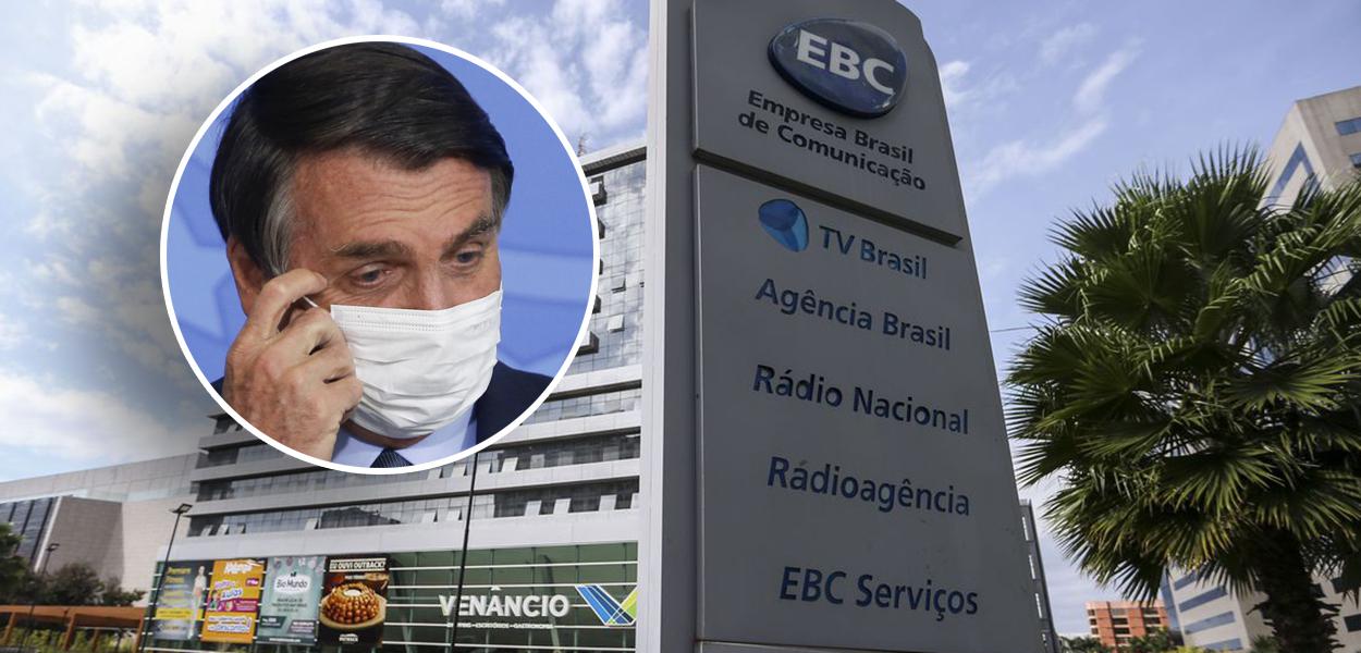 Jair Bolsonaro e fachada da EBC