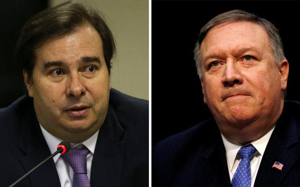 Rodrigo Maia e Mike Pompeo