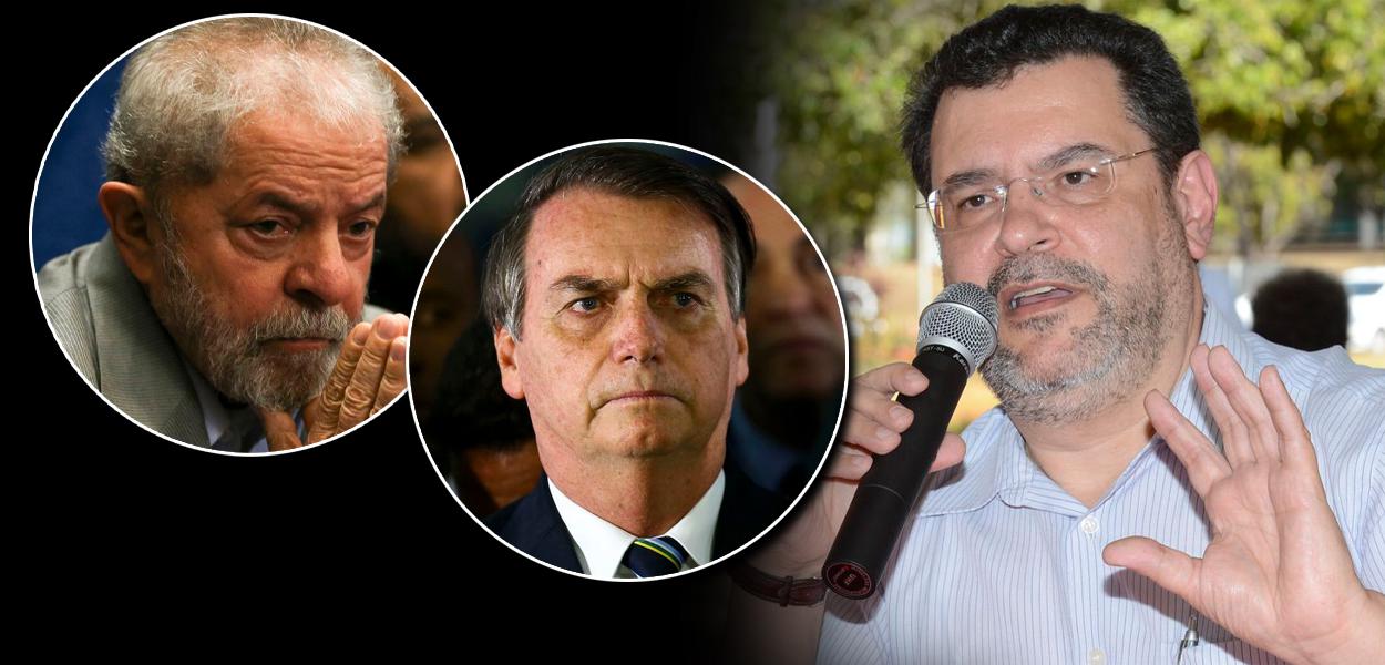 Lula, Jair Bolsonaro e Rui Costa Pimenta