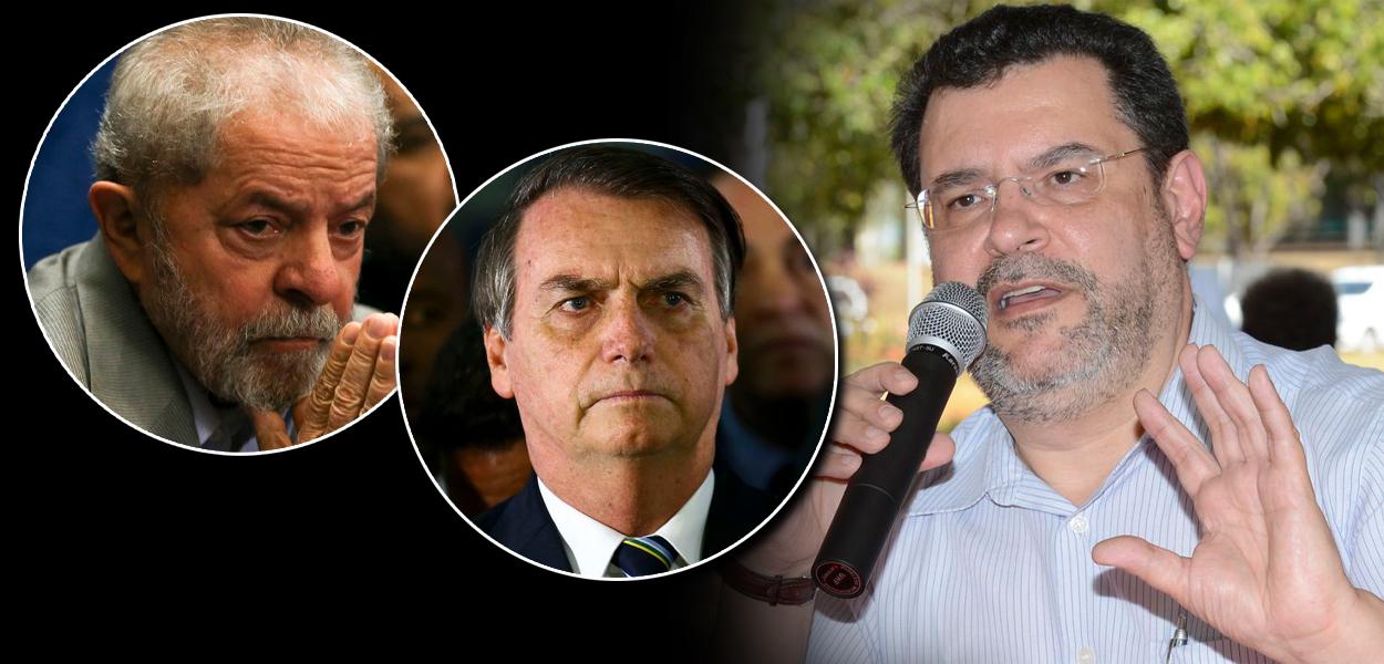 Lula, Jair Bolsonaro e Rui Costa Pimenta