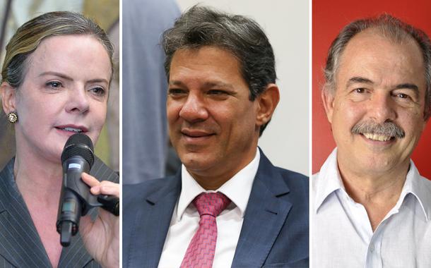 Gleisi Hoffmann, Fernando Haddad e Aloizio Mercadante