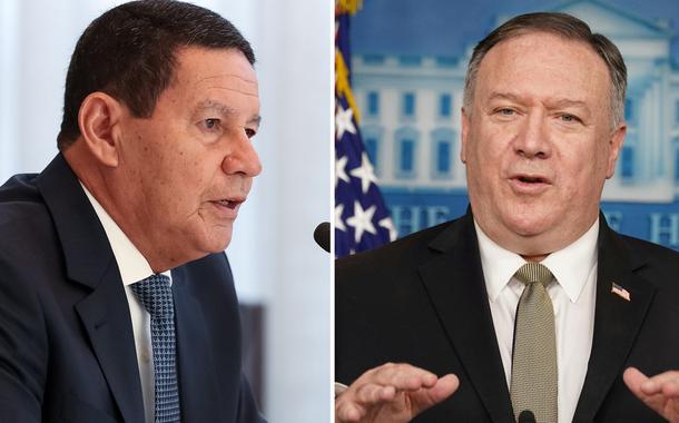 Hamilton Mourão e Mike Pompeo