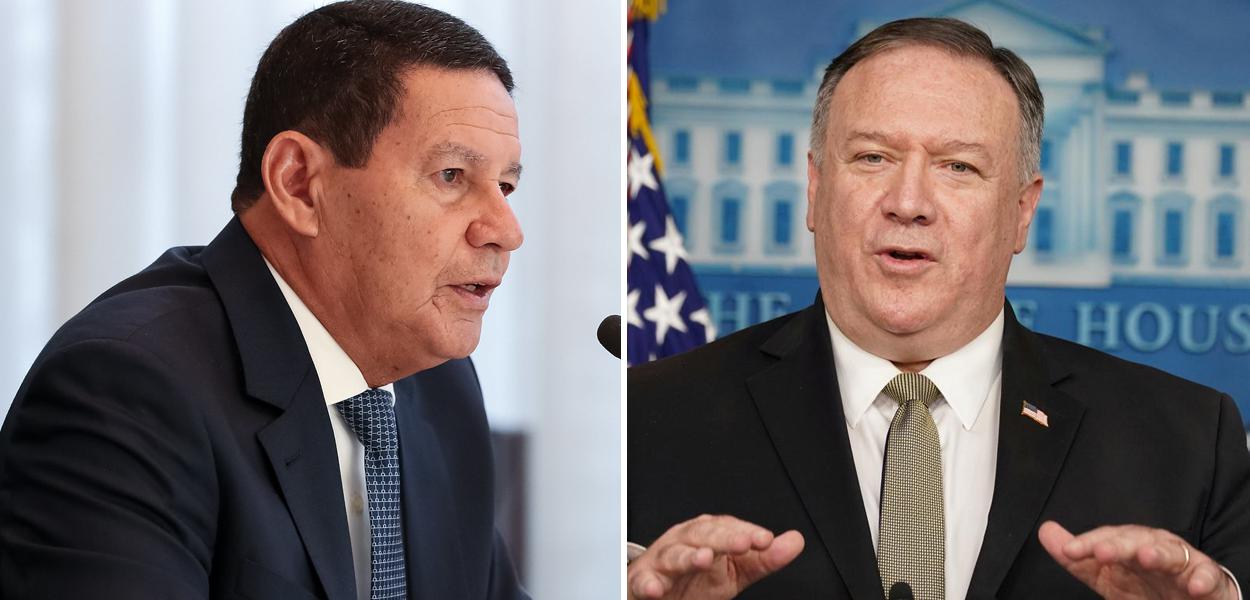 Hamilton Mourão e Mike Pompeo