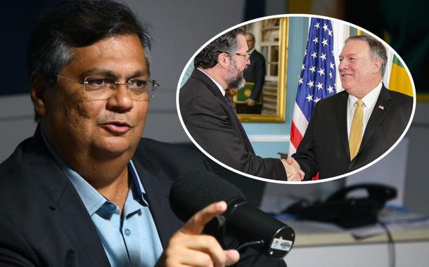Flávio Dino e Ernesto Araújo com Mike Pompeo