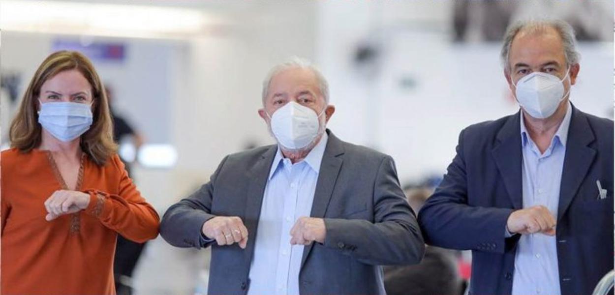 Gleisi Hoffmann, Lula e Aloizio Mercadante