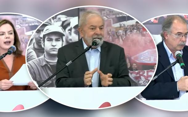 Gleisi Hoffmann, Lula e Aloizio Mercadante