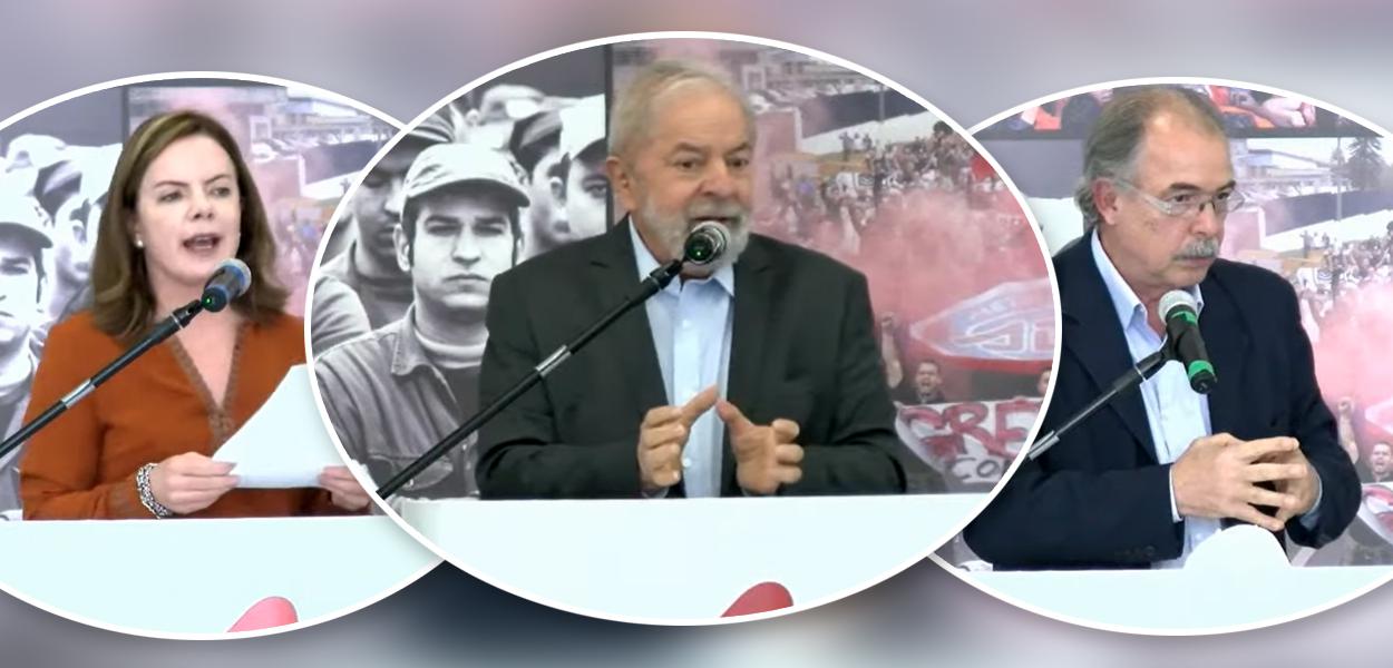 Gleisi Hoffmann, Lula e Aloizio Mercadante