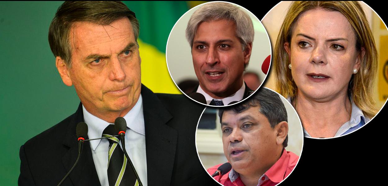 Jair Bolsonaro, Márcio Jerry, Gleisi Hoffmann e Alessandro Molon