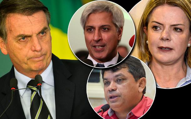 Jair Bolsonaro, Márcio Jerry, Gleisi Hoffmann e Alessandro Molon