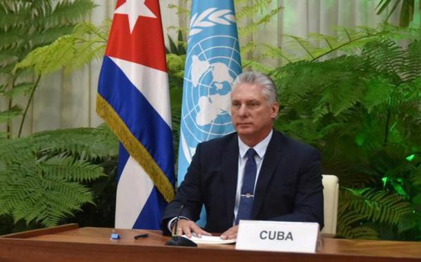 O presidente de Cuba Miguel Díaz-Canel