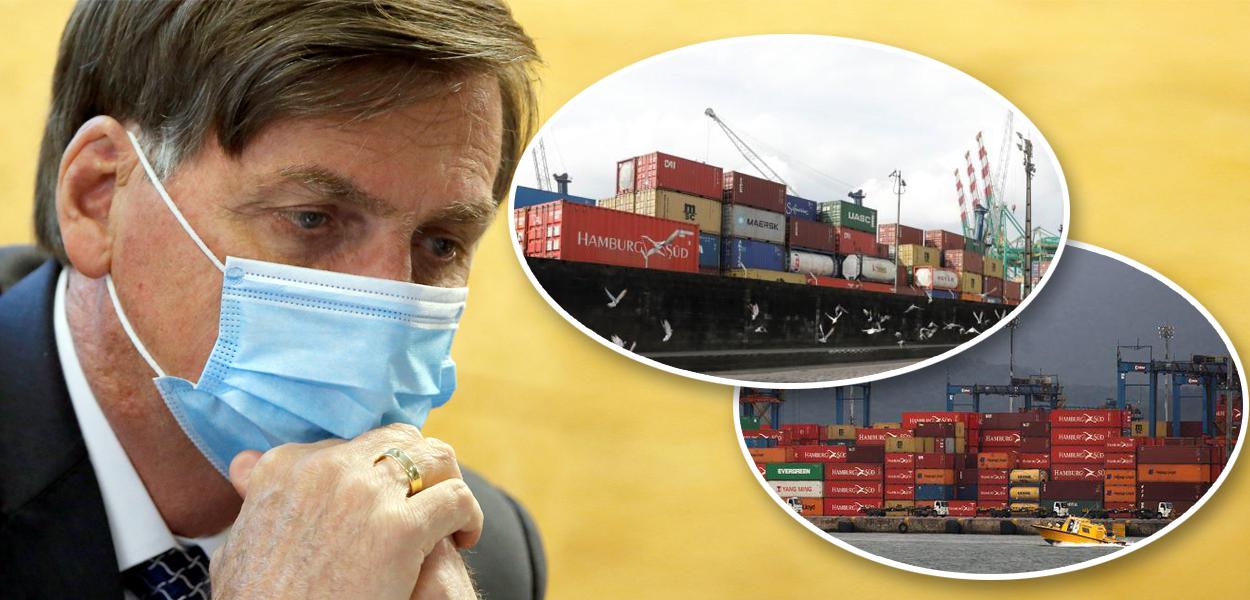 Jair Bolsonaro e porto de Santos