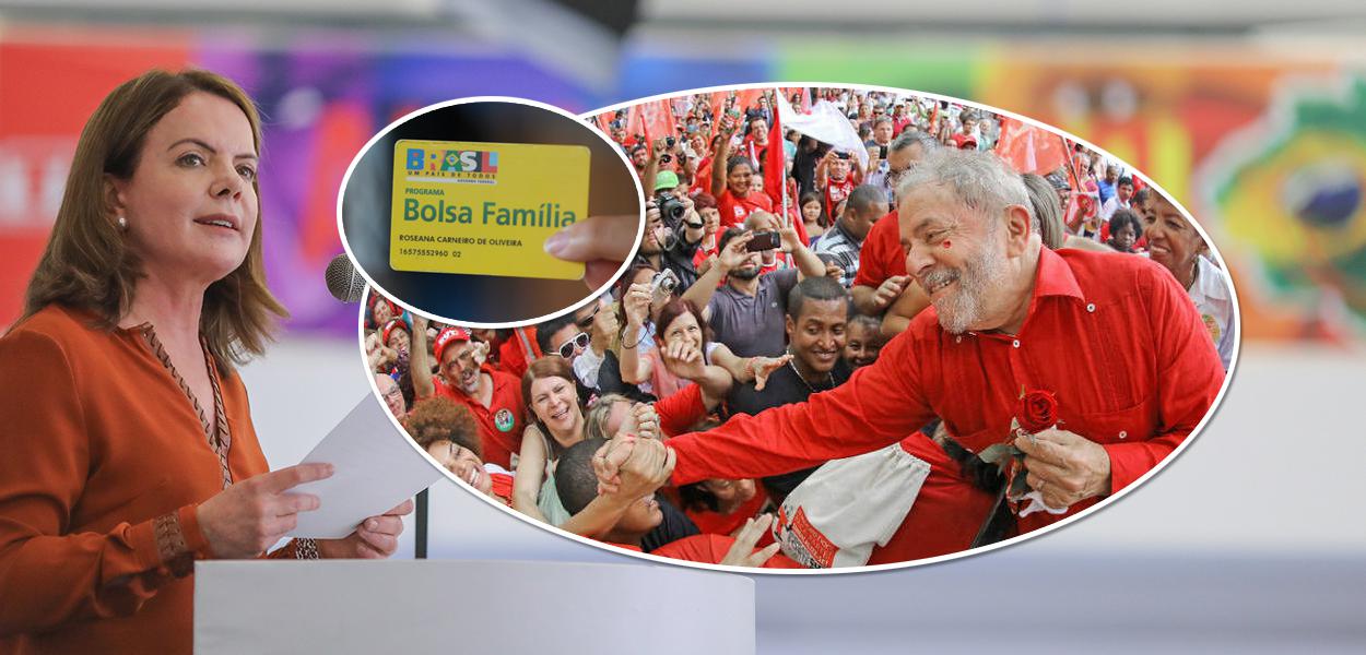 Gleisi Hoffmann, cartão do Bolsa Família e Luiz Inácio Lula da Silva