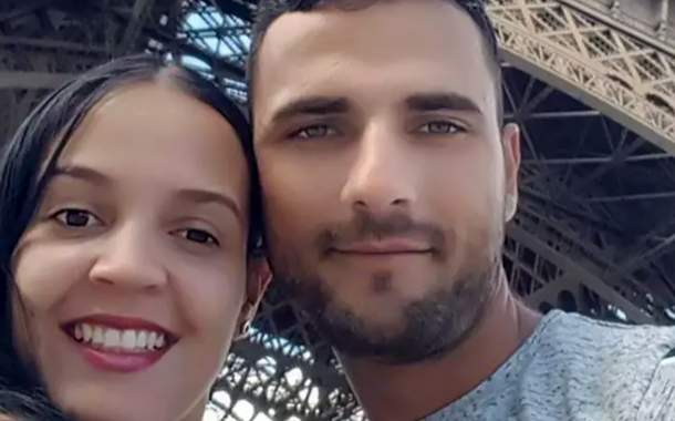 Imagem do casal Franciele Alves e Rodrigo Martin publicada pelo paranaense nas redes sociais.