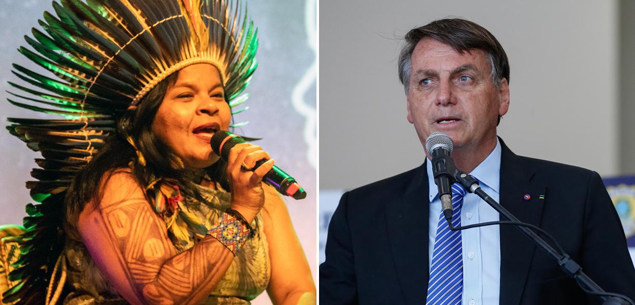 Sônia Guajajara e Jair Bolsonaro
