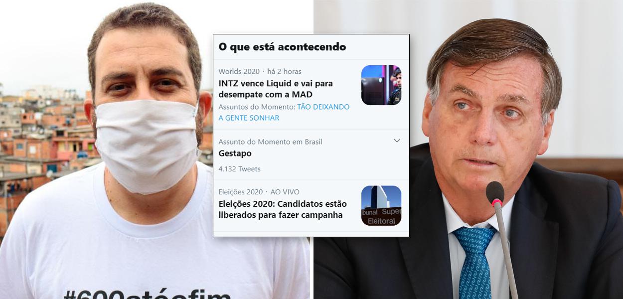 Guilherme Boulos e Jair Bolsonaro