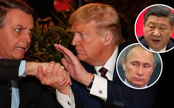 Jair Bolsonaro, Donald Trump, Xi Jinping e Vladimir Putin