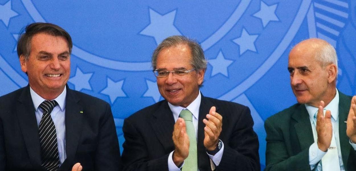 Jair Bolsonaro, Paulo Guedes e Luiz Eduardo Ramos