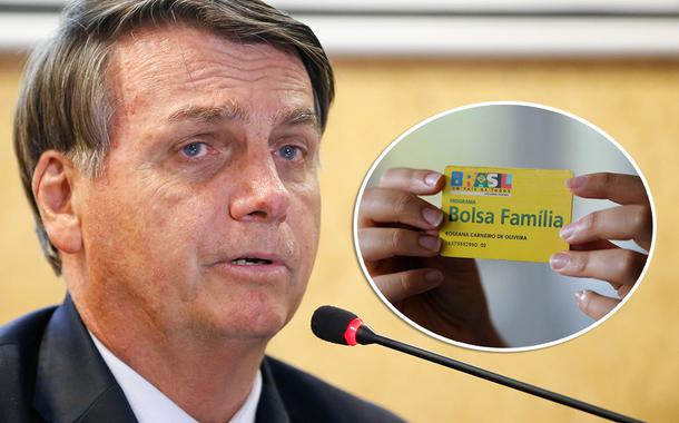 Jair Bolsonaro e cartão do Bolsa Família