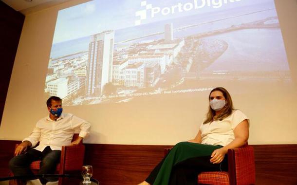 Pierre Lucena, presidente do Porto Digital, e Marília Arraes