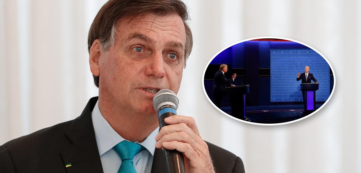 Jair Bolsonaro e Donald Trump em debate com Joe Biden