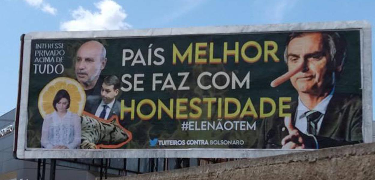 Dois outdoors contra Jair Bolsonaro são inaugurados no Piauí (Foto: Reprodução) Dois outdoors contra Jair Bolsonaro são inaugurados no Piauí