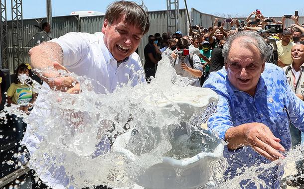 Presidente Jair Bolsonaro durante Inauguração da Primeira Fase da Segunda Etapa do Sistema Adutor do Pajeú. 1 de outubro de 2020