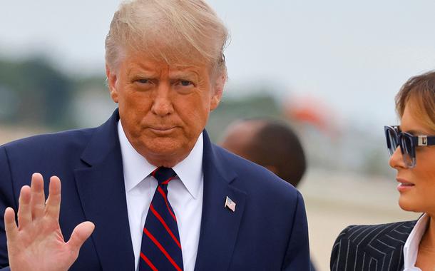 Donald Trump ao lado de Melania, em Cleveland 29/09/2020