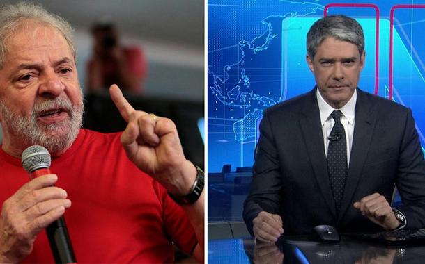 Ex-presidente Lula e William Bonner, apresentador do Jornal Nacional