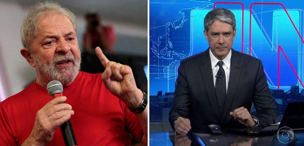 Ex-presidente Lula e William Bonner, apresentador do Jornal Nacional