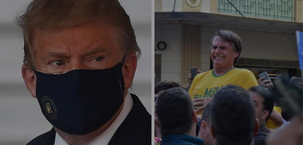 Trump com covid e facada de Bolsonaro