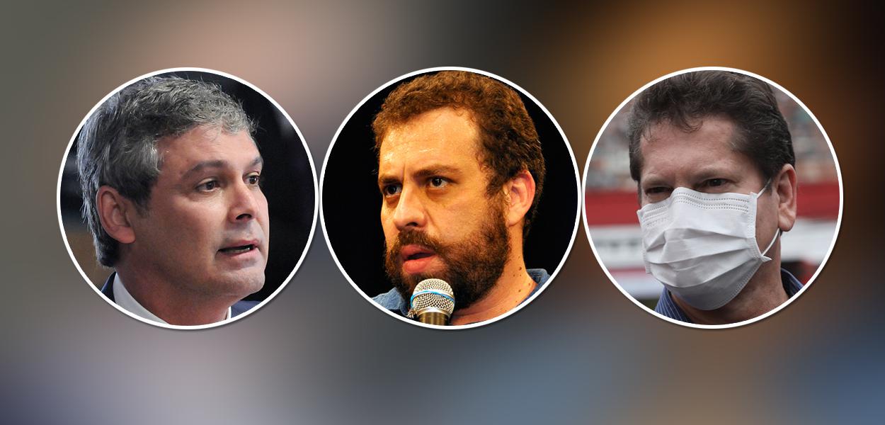 Lindbergh Farias, Guilherme Boulos e Jilmar Tatto