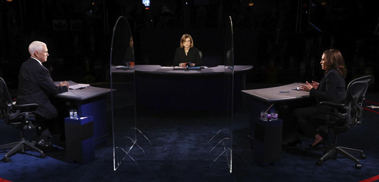 Mike Pence e Kamala Harris em debate