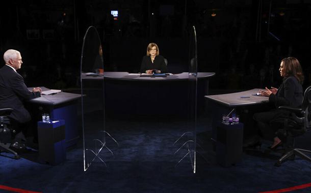 Mike Pence e Kamala Harris em debate