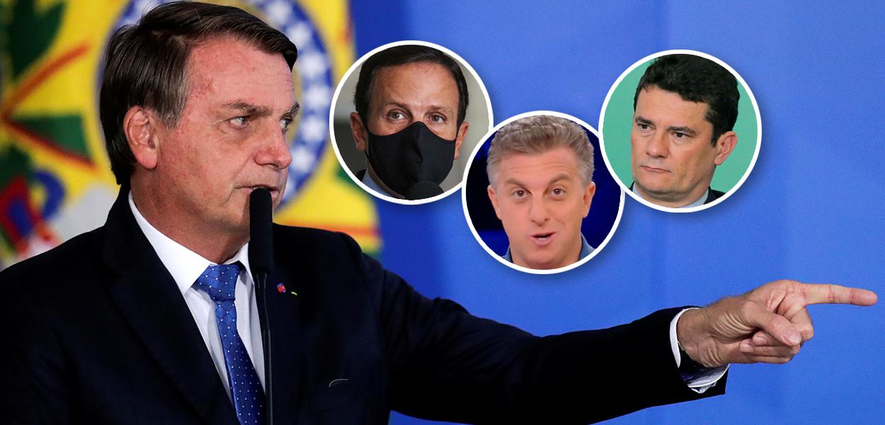 Jair Bolsonaro, João Doria, Luciano Huck e Sergio Moro