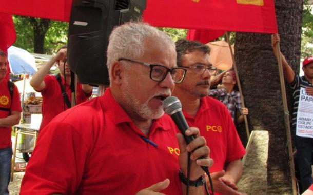 Antônio Carlos em ato pela liberdade de Lula
