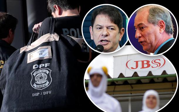 Polícia Federal, Cid e Ciro Gomes e fachada da JBS