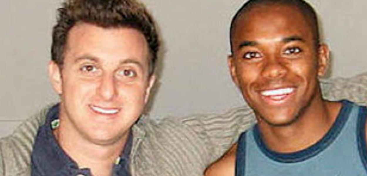 Apresentador Luciano Huck e o jogador Robinho