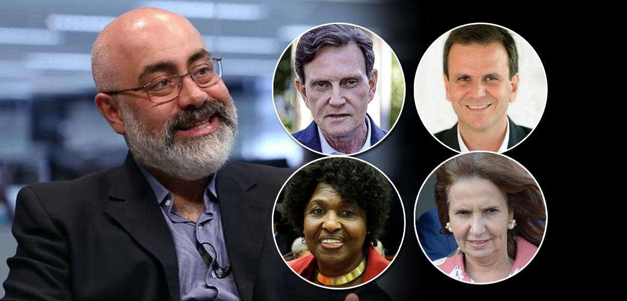 Cláudio Couto, Marcelo Crivella, Eduardo Paes, Benedita da Silva e Marta Rocha