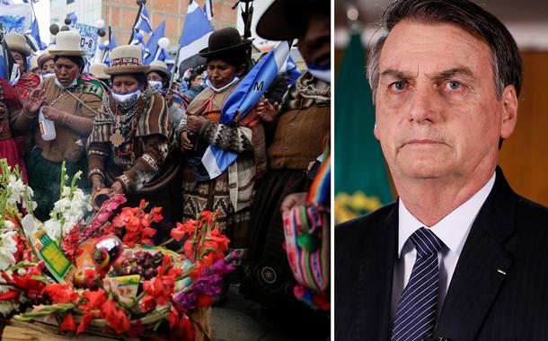 Apoiadores do MAS, partido de Evo Morales, em evento de campanha na cidade de El Alto, em 14 de outubro de 2020
