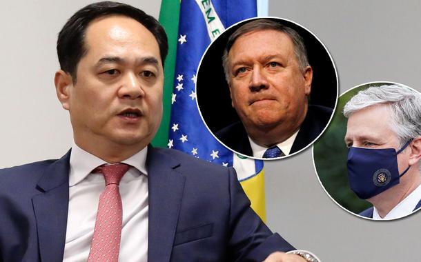 Yang Wanming, Mike Pompeo e Robert O'Brien