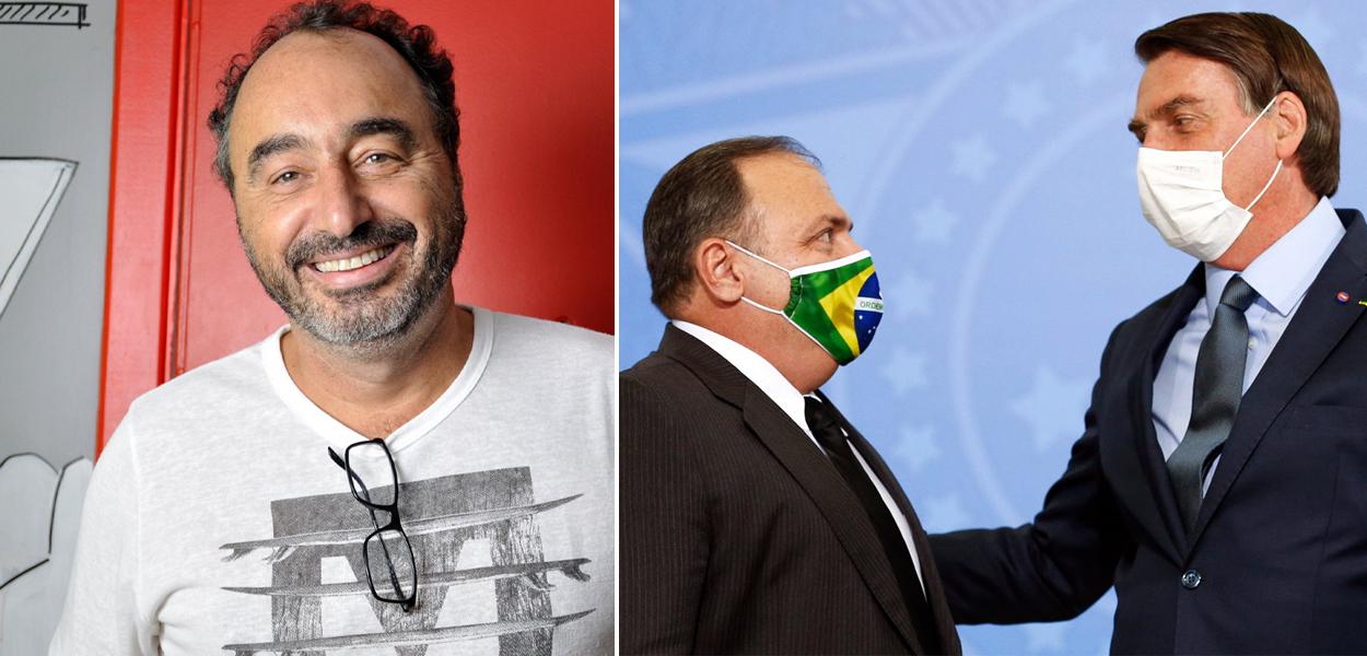 Renato Rovai, Eduardo Pazuello e Jair Bolsonaro