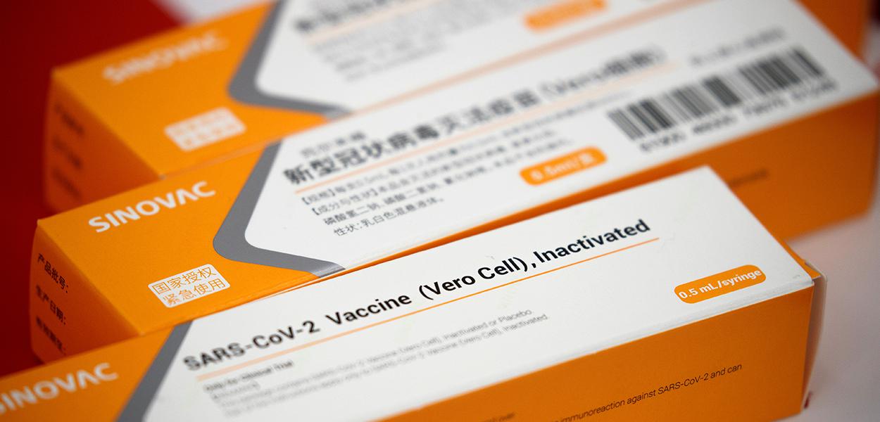 Caixas com potencial vacina da chinesa Sinovac contra Covid-19 em Pequim. 24/09/2020