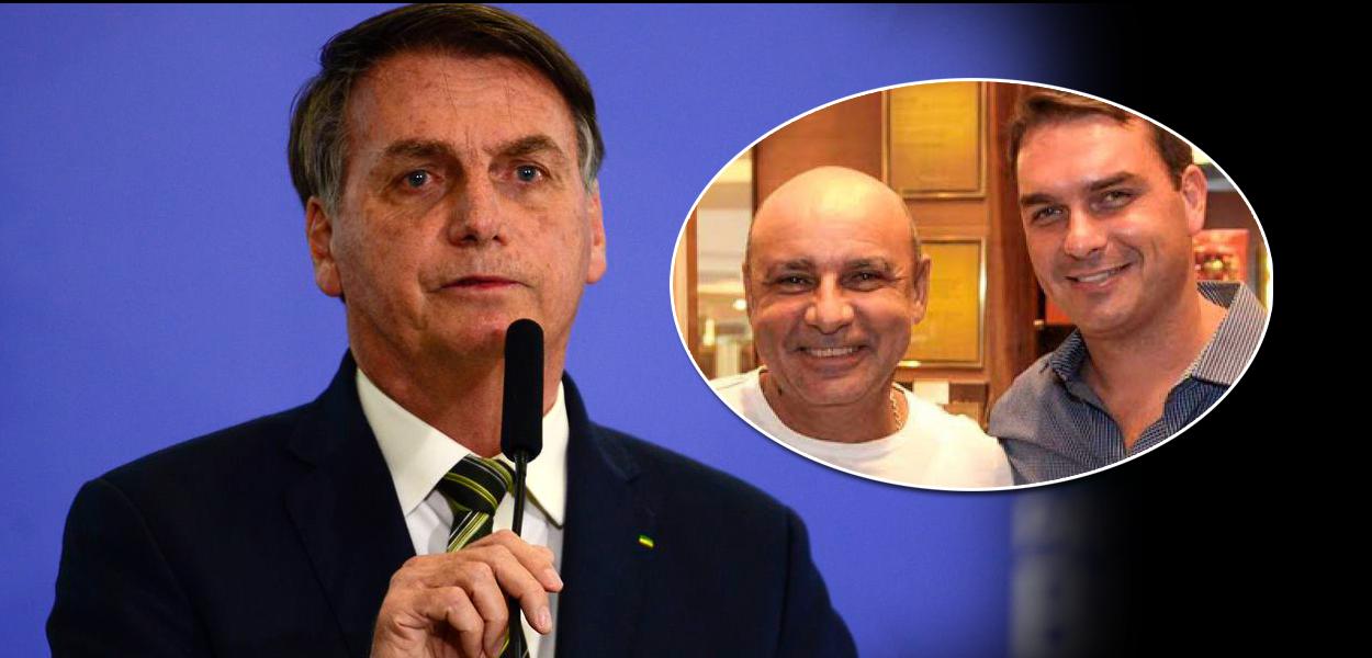 Jair Bolsonaro, Fabrício Queiroz e Flávio Bolsonaro