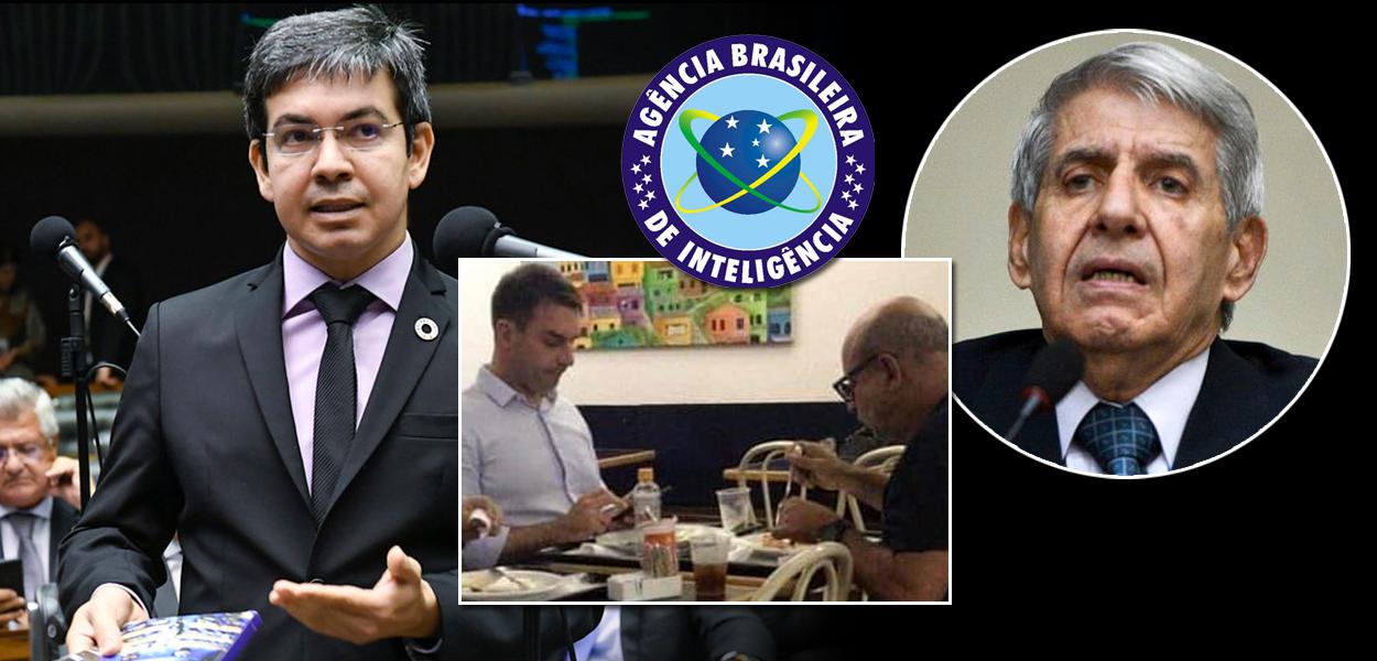 Randolfe Rodrigues, Flávio Bolsonaro, Fabrício Queiroz e o ministro Augusto Heleno (GSI)