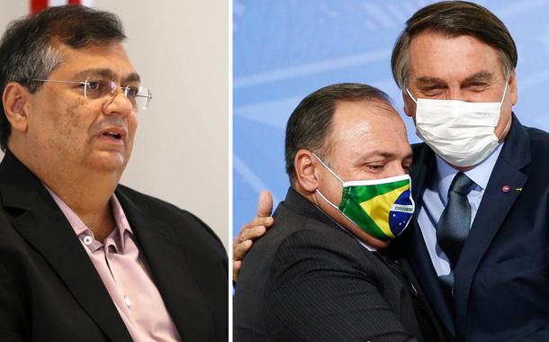 Flávio Dino e Pazuello com Bolsonaro