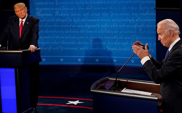 Trump e Biden participam do último debate presidencial destas eleições. 22/10/2020