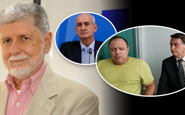 Celso Amorim, general Ramos e Pazuello com Bolsonaro